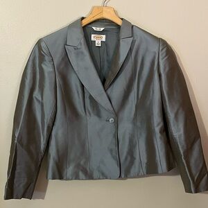 Talbots Blue Silver Shimmer Women's Blazer